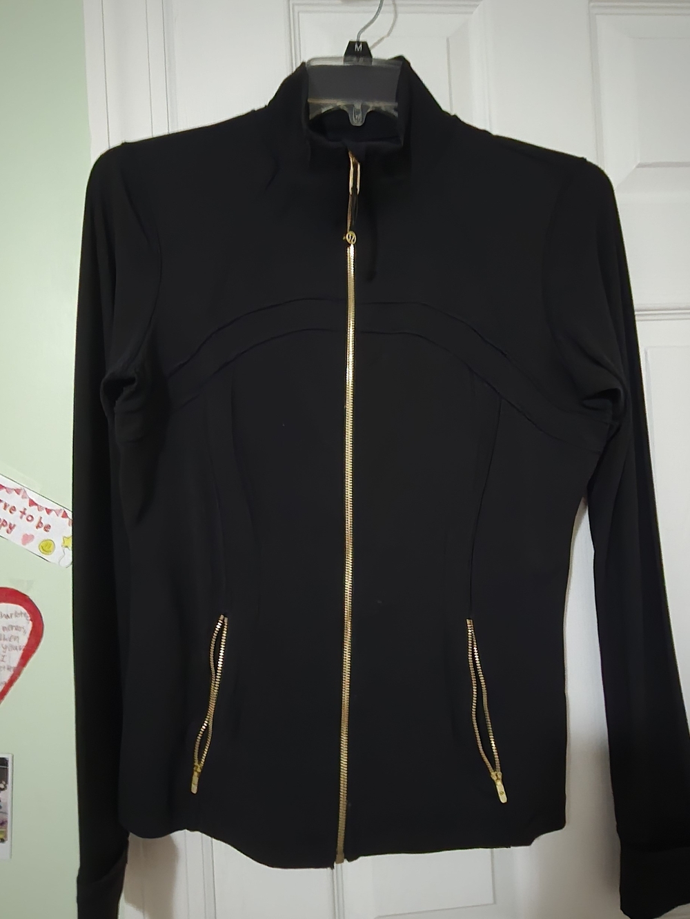 Lululemon Define Jacket Nulu - Black With Gold Zip - Sz 14